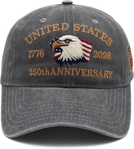 250 Anniversary USA Hat 250 Year American Anniversary Hat Embroidery Eagle Patriotic Adjustable Baseball Cap for Men Women in Saudi Arabia