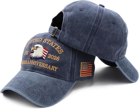250 Anniversary USA Hat 250 Year American Anniversary Hat Embroidery Eagle Patriotic Adjustable Baseball Cap for Men Women in Saudi Arabia