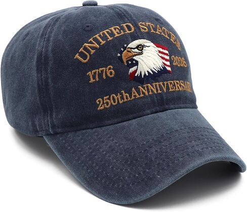 250 Anniversary USA Hat 250 Year American Anniversary Hat Embroidery Eagle Patriotic Adjustable Baseball Cap for Men Women in Saudi Arabia