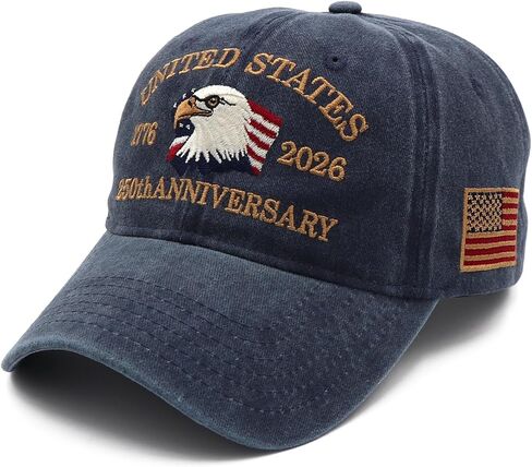 250 Anniversary USA Hat 250 Year American Anniversary Hat Embroidery Eagle Patriotic Adjustable Baseball Cap for Men Women in Saudi Arabia