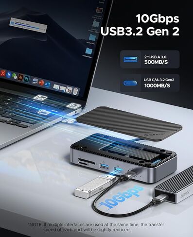 ORICO 9-in-1 USB C Hub with M.2 NVMe SSD Enclosure M2P7 in Saudi Arabia
