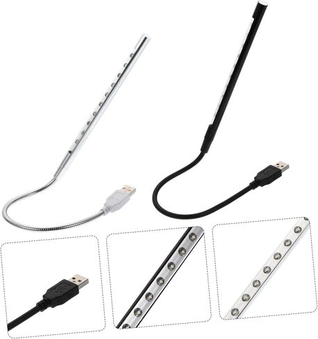 Homoyoyo 2PCS USB Powered LED Reading Lamp Set Gooseneck Light 10 Adjustable Brightness Levels Eye-Caring Desk Lamp for Study Bedside and Office Use Random Color in Saudi Arabia