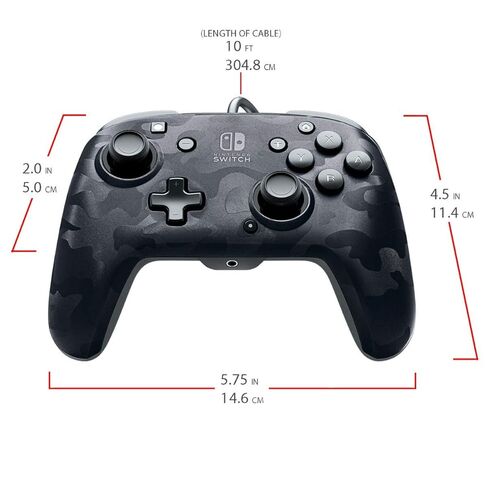PDP Gaming Faceoff Deluxe + audio Wired Controller Faceplate: Black Camo - Nintendo Switch in Saudi Arabia