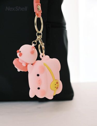 لـ Airpods Pro/Pro 2 Gen Case لطيف، تصميم Kawaii Girly Pink ثلاثي الأبعاد على شكل خنزير مع سلسلة مفاتيح، غطاء كرتوني للحيوانات، هدية للنساء والفتيات والأطفال والمراهقين in Kuwait
