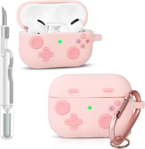 Case for AirPods 4th Generation 2024 | Silicone Cover | Full Protection | 3D Gamepad Skin Design | with Cleaning Kit and Carabiner | Multicolor Earbuds Case for Boy Girl (Red, for AirPods 4) in Saudi Arabia