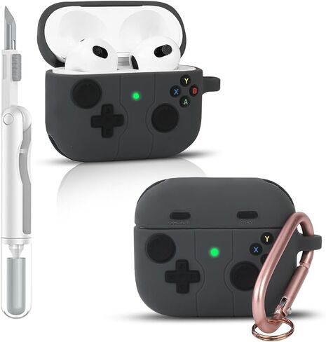 Case for AirPods 4th Generation 2024 | Silicone Cover | Full Protection | 3D Gamepad Skin Design | with Cleaning Kit and Carabiner | Multicolor Earbuds Case for Boy Girl (Red, for AirPods 4) in Saudi Arabia