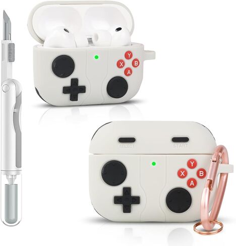 Case for AirPods 4th Generation 2024 | Silicone Cover | Full Protection | 3D Gamepad Skin Design | with Cleaning Kit and Carabiner | Multicolor Earbuds Case for Boy Girl (Red, for AirPods 4) in Saudi Arabia