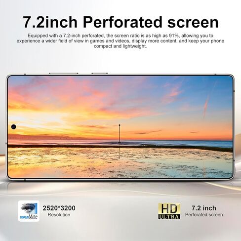 هواتف C25U غير مقفلة، هاتف ذكي 8 جيجابايت + 256 جيجابايت، هاتف خلوي يعمل بنظام Android 14.0، شاشة عالية الدقة 7.2 بوصة، بطارية 6800 مللي أمبير في الساعة، بطاقة SIM مزدوجة، وضع استعداد مزدوج، هاتف 5G. (أخضر) in Kuwait