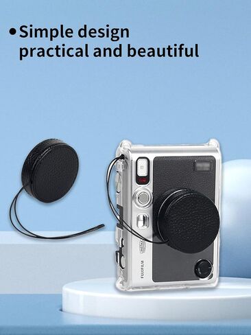 Specially Designed Lens Cap for Fujifilm Instax Mini Evo Camera,UYRUREL Stable and Wear-Resistant Genuine Leather Lens Cap Protects Against Scratches.Black. in Saudi Arabia