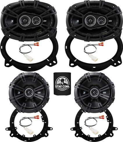 مكبرات صوت KICKER مقاس 6 × 9 و6.5 بوصة لمجموعة ترقية Subaru Legacy 2015-2020 - زوجان من سلسلة DS مع محولات وحزام، ومكبر صوت السيارة الأمامي والخلفي DSC6930، 43DSC69304 & DSC650، 43DSC6504 in Saudi Arabia