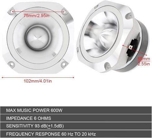4 بوصة 600 واط 6OHM GT-S20 سيارة الألومنيوم رصاصة مكبر الصوت مع مكثف للسيارات السيارات السيارات ستيريو تعديل in Saudi Arabia