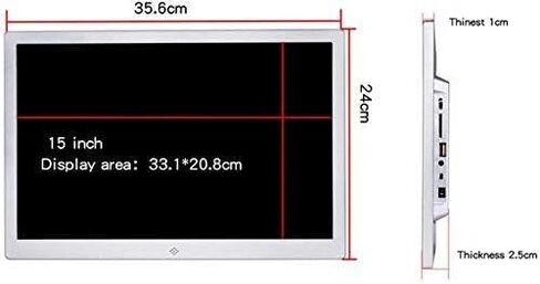 إطار صور رقمي، يدعم Hdmi، فيديو عالي الدقة 1080 بكسل، 4 ألوان، جهاز تحكم عن بعد (نحاسي 15 بوصة) in Kuwait