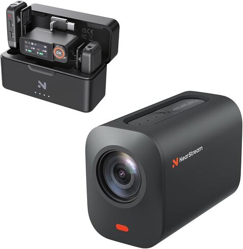 NearStream Professional Interview Equipment Kit – VM33 2K Streaming Camera & AWM28T Wireless Lavalier Microphone, Camera and Wireless Mic Bundle for Interviews, Podcasts, YouTube & Livestreaming in Saudi Arabia