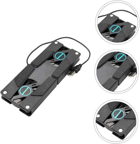 NUOBESTY 2 قطعة قاعدة تبريد للكمبيوتر المحمول بمروحة مزدوجة تعمل بمنفذ USB حامل تبريد هادئ للكمبيوتر المحمول مع تصميم منزلق لتقليل الحرارة والتخزين المدمج in Kuwait