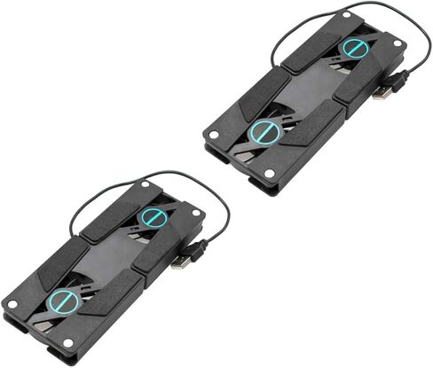 2PCS Laptop Cooling Pad with Dual Fans USB Powered Ventilated Support Stand Slip Mat Low Noise Design for Travel and Business Use in Saudi Arabia