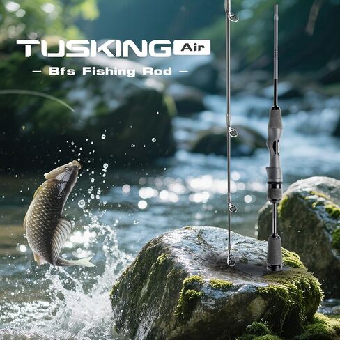 Tusking Air خفيفة للغاية BFS Stream Fishing Rod 2PCS الغزل والصب دوامة تكنولوجيا الكربون المتقاطعة، حساسية عالية، تصميم مقعد بكرة مريح لصيد الأسماك / سمك السلمون المرقط / باس in Saudi Arabia