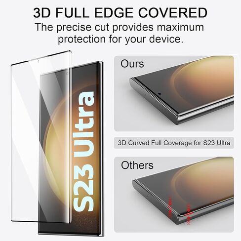 Cutebe 3 Pack Screen Protector for S23 Ultra,Tempered Glass,Touch Sensitive and Case Friendly for Galaxy S23 Ultra in Saudi Arabia