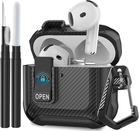 Compatible with AirPods Pro 3 Case Lock 2025, Shockproof AirPods iPod Pro 3rd Generation Protective Case Cover for Men Women with Cleaning Kit&Carabiner Black in Saudi Arabia