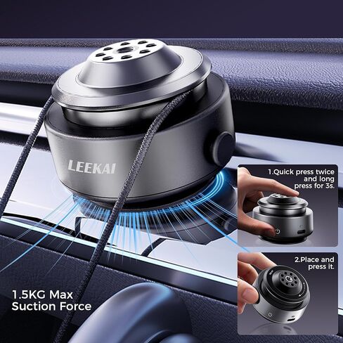 Leekai SD-01 حامل كأس شفط للكاميرا الكهربائية، محول كاميرا الحركة مع فتحة لولبية 1/4 بوصة ملحقات سيارة لهاتف iPhone/GoPro/Insta360/DJI Osmo ومعظم الكاميرات الصغيرة/كاميرا الحركة in Kuwait