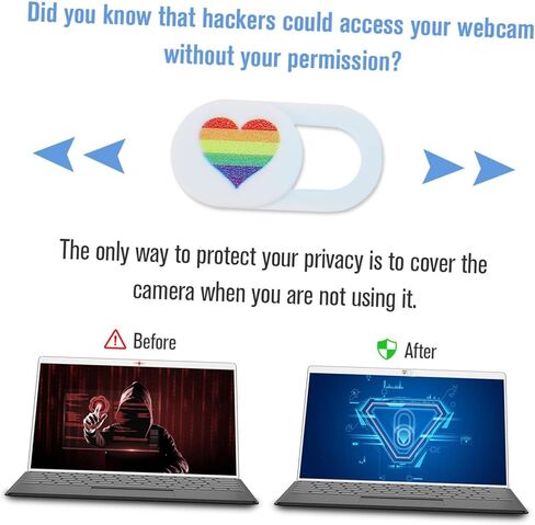 TEHAUX 3pcs Heart Pattern Webcam Cover Slide Hacking Camera Privacy Protector for Tablet Laptop Smartphone Material Easy to Install Webcam Slider in Saudi Arabia