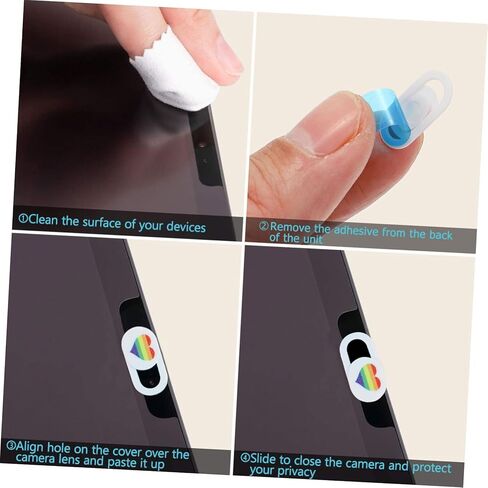 TEHAUX 3pcs Heart Pattern Webcam Cover Slide Hacking Camera Privacy Protector for Tablet Laptop Smartphone Material Easy to Install Webcam Slider in Saudi Arabia