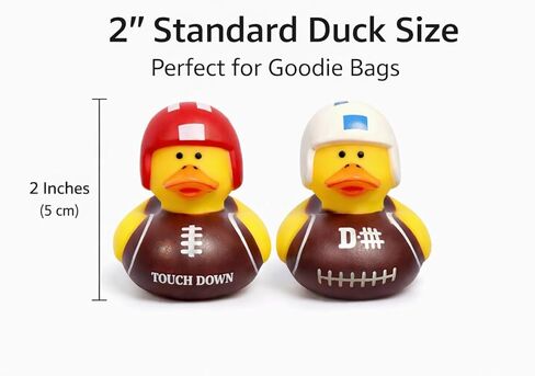 GIFTEXPRESS 24 Pack Football Rubber Duckies, 2 Inch Mini Sports Theme Ducks with Helmets, Assorted Styles, Touchdown Bath Toys for Game Day, Football Party Favors, Classroom Prizes in Saudi Arabia