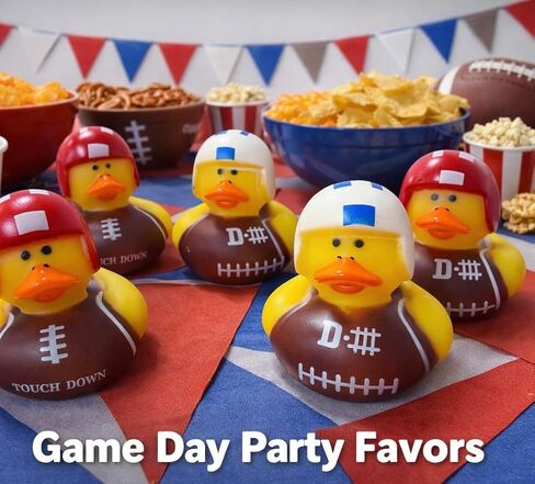 GIFTEXPRESS 24 Pack Football Rubber Duckies, 2 Inch Mini Sports Theme Ducks with Helmets, Assorted Styles, Touchdown Bath Toys for Game Day, Football Party Favors, Classroom Prizes in Saudi Arabia