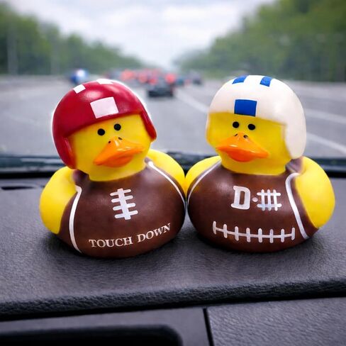 GIFTEXPRESS 24 Pack Football Rubber Duckies, 2 Inch Mini Sports Theme Ducks with Helmets, Assorted Styles, Touchdown Bath Toys for Game Day, Football Party Favors, Classroom Prizes in Saudi Arabia
