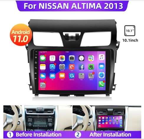 10.1 Inch Android 13 Car Stereo for Nissan Altima 2013-2018 Touch Screen Car Radio w/Carplay and Android Auto WiFi Bluetooth Navigation Backup Camera MIC -2GB+32GB in Saudi Arabia
