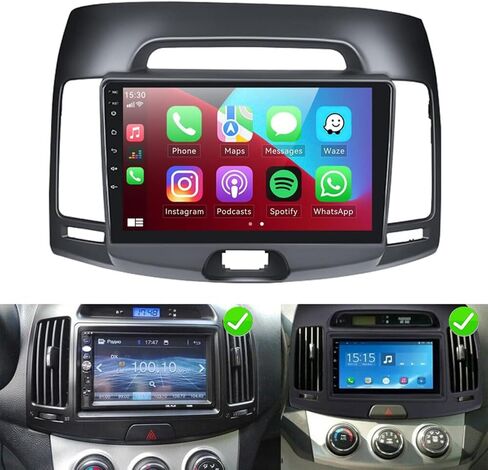 Android 13 Car Stereo for Hyundai Elantra 2007 2008 2009 2010, 9" Touch Screen Radio Wireless with CarPlay & Android Auto, 2GB + 32GB, GPS Navigation WiFi Bluetooth SWC AHD Backup Camera in Saudi Arabia