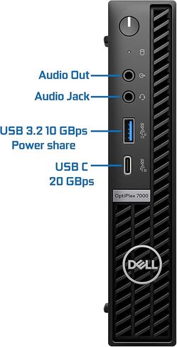 Dell OptiPlex 7000 Micro Desktop Computer, Intel Core i7-12700T Upto 4.7GHz - 32GB RAM, 512GB NVMe SSD, Wi-Fi 6E, Bluetooth, USB Type-C, DisplayPort, HDMI - Windows 11 Pro (Renewed) in Kuwait