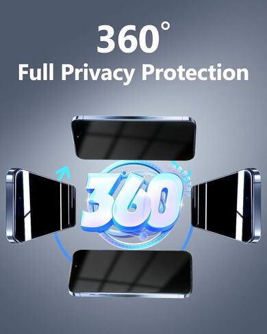 2-Pack for iPhone 17 Pro Max Privacy Screen Protector 360°, 4 Way Anti-Spy 9H Tempered Glass Bubble-Free Easy Auto Installation,6.9 inch Full Edge, Case Friendly in Saudi Arabia