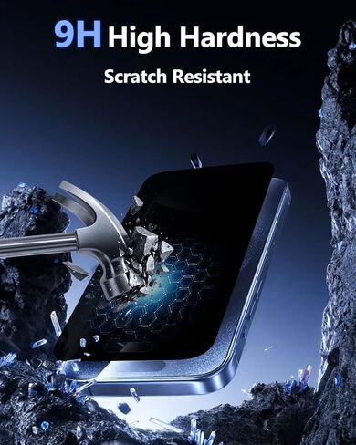 2-Pack for iPhone 17 Pro Max Privacy Screen Protector 360°, 4 Way Anti-Spy 9H Tempered Glass Bubble-Free Easy Auto Installation,6.9 inch Full Edge, Case Friendly in Saudi Arabia