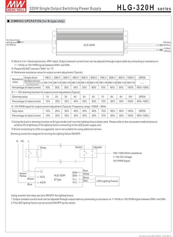 مين ويل HLG-320H-48 تبديل مصدر طاقة LED للسائق، كابل للإدخال والإخراج، 48 فولت، 6700 مللي أمبير، 321 وات in Saudi Arabia