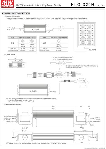 مين ويل HLG-320H-48 تبديل مصدر طاقة LED للسائق، كابل للإدخال والإخراج، 48 فولت، 6700 مللي أمبير، 321 وات in Saudi Arabia