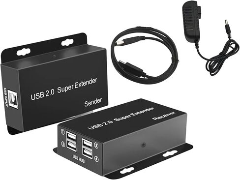 USB2.0 موسع الطاقة عبر كابل Cat5e/6/7 حتى 165 قدم، 4 منافذ USB 2.0 موسع، يدعم جميع أنظمة التشغيل in Kuwait