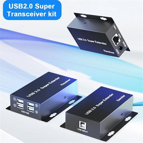 USB2.0 موسع الطاقة عبر كابل Cat5e/6/7 حتى 165 قدم، 4 منافذ USB 2.0 موسع، يدعم جميع أنظمة التشغيل in Kuwait