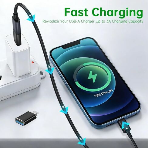 محول USB C إلى USB (6 حزم)، USB3.0 Gen 2 بسرعة 5 جيجابت في الثانية يناسب جنبًا إلى جنب، محول من النوع C ذكر إلى 3.2 أنثى متوافق مع أجهزة iPhone 17 16 Pro Max/iPad/iMac/MacBook Pro وThunderbolt 4/3 in Kuwait