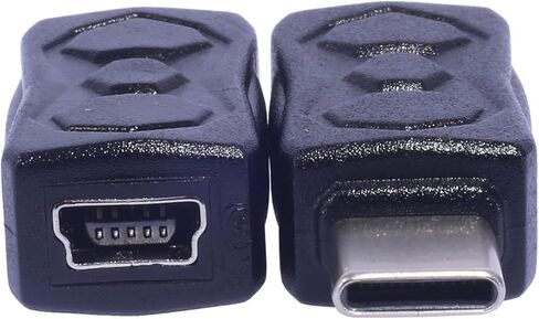 محول تحويل USB أنثى إلى نوع C ذكر أسود 5V2A للشحن ونقل البيانات بسرعة 480 ميجابت في الثانية in Saudi Arabia