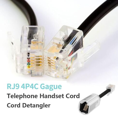 أدوات فك تشابك سلك سماعة الهاتف، كابل سلك سماعة الهاتف الثابت مع حزمة واحدة من كابل الهاتف الثابت والهاتف الدوار المضاد للتشابك بزاوية 360 درجة in Kuwait
