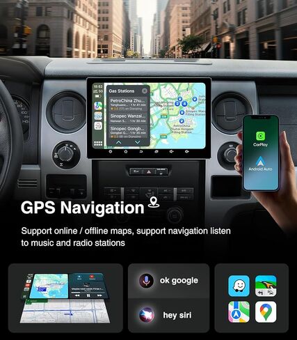 ترقية ستيريو راديو السيارة 11.5 بوصة (4G+64G) لسيارة Ford F150 2009-2012,2013 2014 STX XL متوافقة مع Carplay Android Auto GPS Navigation WiFi Bluetooth Mirroring Touch Screen Headunit in Kuwait