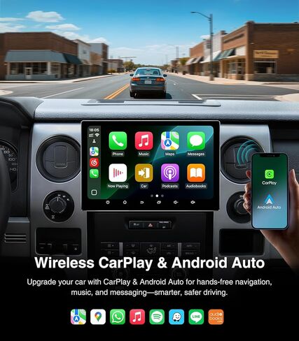 ترقية ستيريو راديو السيارة 11.5 بوصة (4G+64G) لسيارة Ford F150 2009-2012,2013 2014 STX XL متوافقة مع Carplay Android Auto GPS Navigation WiFi Bluetooth Mirroring Touch Screen Headunit in Kuwait