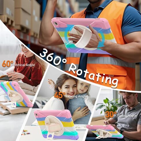 حافظة Weuiean لجهاز 10/10 Plus الجيل الثالث عشر 10.1 بوصة 2023، غطاء مقاوم للصدمات عالي التحمل من الدرجة العسكرية مع حامل دوار 360 درجة، حامل أقلام رصاص مدمج وحزام يد/كتف قابل للتعديل - وردي ملون in Kuwait