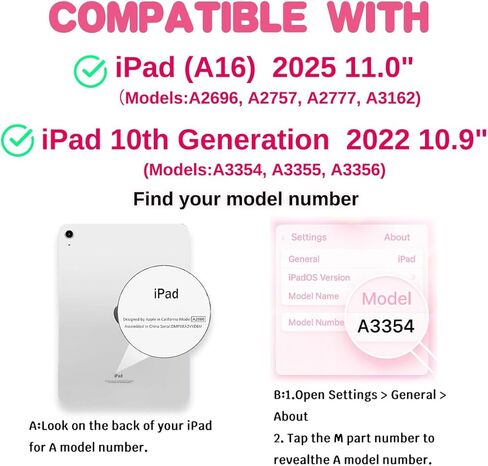 حافظة أطفال لجهاز ipad A16 2025 مقاس 11 بوصة وآيباد الجيل العاشر 2022 10.9 بوصة، غطاء واقٍ شديد التحمل مقاوم للصدمات لجهاز Apple ipad 10/11TH Gen مع واقي شاشة للفتيات in Kuwait