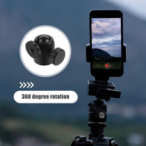 Homoyoyo Mini Ball Head Mount Clamp محول كاميرا قابل للدوران لكاميرات DSLR والهاتف، مشبك ثلاثي القوائم مضاد للاهتزاز، حامل خفيف الوزن قابل للتعديل للبث المباشر ومدونات الفيديو in Kuwait