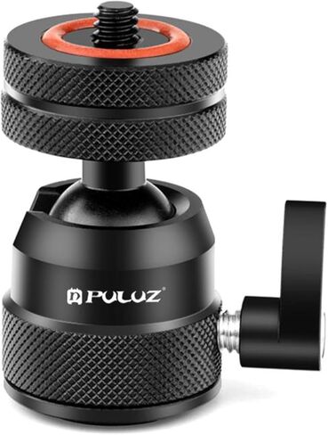 PULUZ Mini Ball Head, Universal 1/4" Swivel Mini Ball Head Screw Tripod Mount, 360° Panoramic Rotating Mount Base Adapter for DSLR Cameras Camcorder Light Photograph Accessories in Saudi Arabia