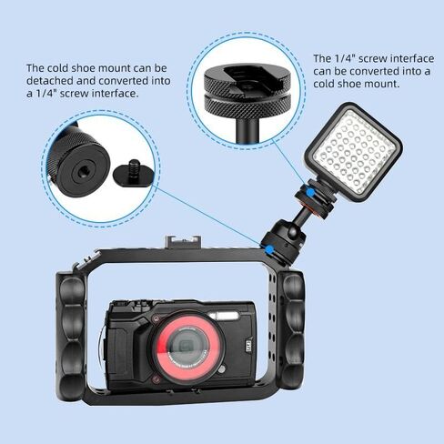 PULUZ Mini Ball Head, Universal 1/4" Swivel Mini Ball Head Screw Tripod Mount, 360° Panoramic Rotating Mount Base Adapter for DSLR Cameras Camcorder Light Photograph Accessories in Saudi Arabia
