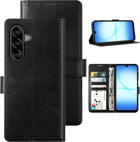 حافظة Feitenn لهاتف Samsung Galaxy A17 5G 2026، RFID Blocking 4 حاملات للبطاقات، مسند من جلد البولي يوريثان بقفل مغناطيسي، غطاء واقٍ مقاوم للصدمات، أزرق in Kuwait