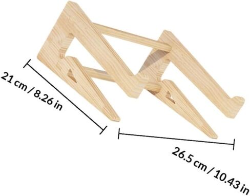 Wooden Laptop Stand Height Riser Rack for 12-14.7 Inch Notebooks, Computer Elevated Bracket Compatible with Portable Office and Home Use in Saudi Arabia