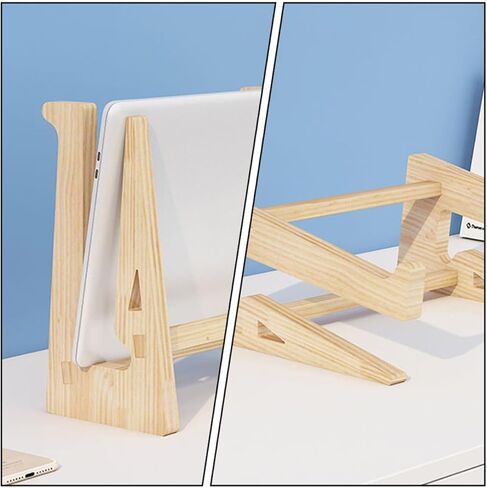 Wooden Laptop Stand Height Riser Rack for 12-14.7 Inch Notebooks, Computer Elevated Bracket Compatible with Portable Office and Home Use in Saudi Arabia